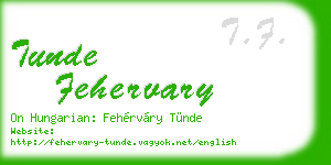 tunde fehervary business card